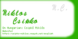 miklos csipko business card