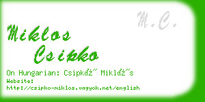 miklos csipko business card